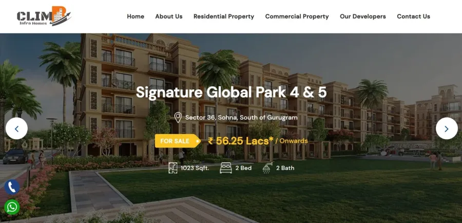 Climb Infra website designed by Mohammad Kaleem
