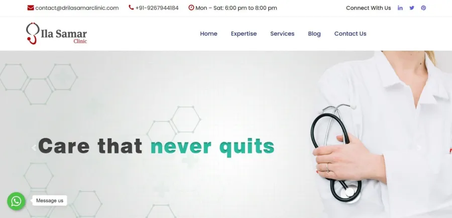 Dr. Ila Samar website designed by Mohammad Kaleem