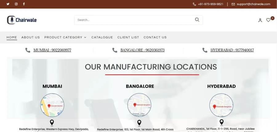 Chair Wale website designed by Mohammad Kaleem