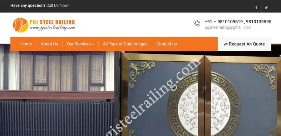 PGI Steel Railing website designed by Mohammad Kaleem