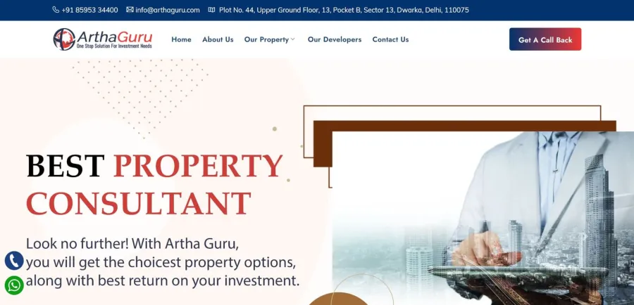 Artha Guru website designed by Mohammad Kaleem