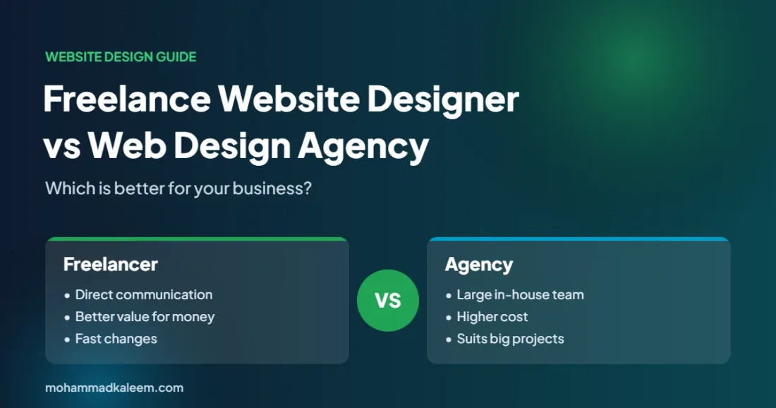 Freelance website designer vs web design agency comparison