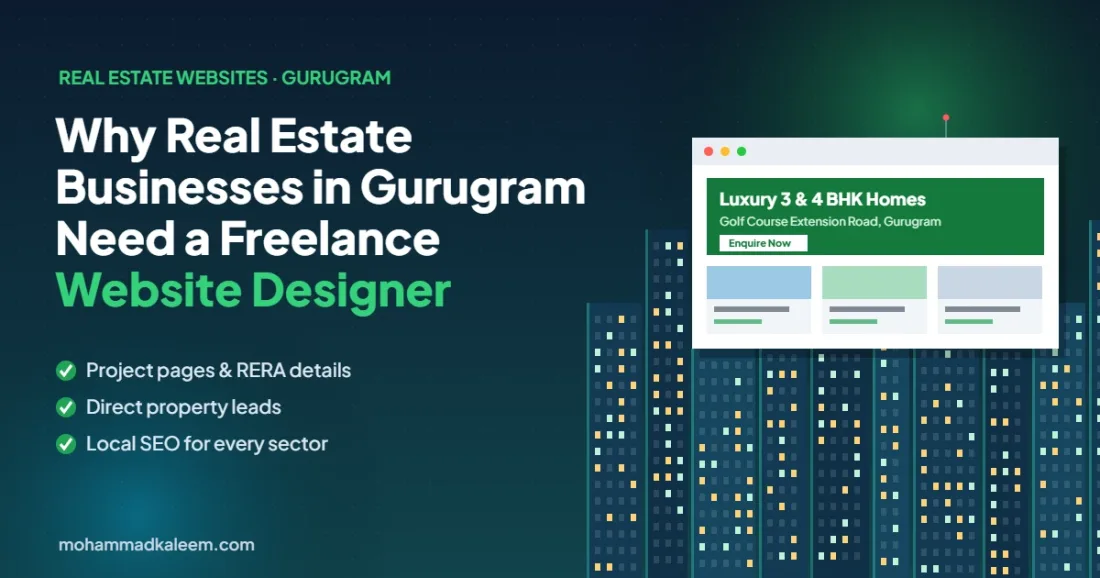 Real estate website design by a freelance website designer in Gurugram