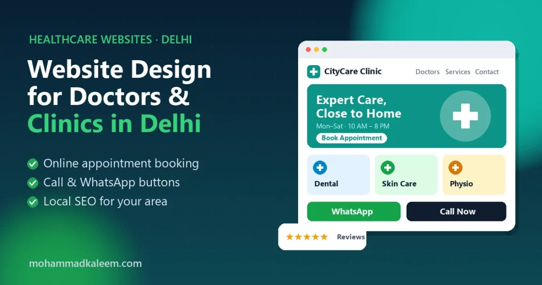 Website design for doctors and clinics in Delhi with online appointment booking